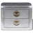 vidaXL Aviator Side Table, Vintage Aviator End Table with 2 Drawers, Polished Aluminium and Solid Wood, 19.7" x 13.8" x 15.7"