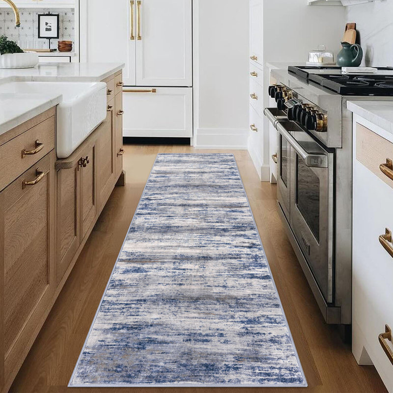 Machine Washable Runner Rug for Hallways 2.6x8 Pet Friendly Non-Slip Soft Kitchen Runner Rugs with Rubber Backing for Entryway Bedroom