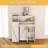 Multifunctional Extendable Folding Dining Table With Wheels, Movable Drop Leaf Dining Table With Wall-Mounted Sideboard & Storage, Space Saving Rectangle Collapsible Table For Small Apartments, Kitchen, Living Room, White