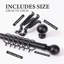 Extendable Metal Curtain Pole Set with Rings, Finials & Brackets, Adjustable 25mm Curtain Rods (Set of 2)-1767099402-1767099403