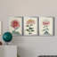 «Chrysanthemum Woodblock I», ensemble de 3 peintures sur toile encadrées-1694466990-1694466987