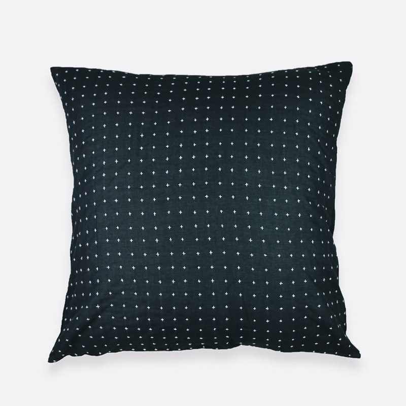Polka Dots 100% Cotton Sham, Charcoal/White
