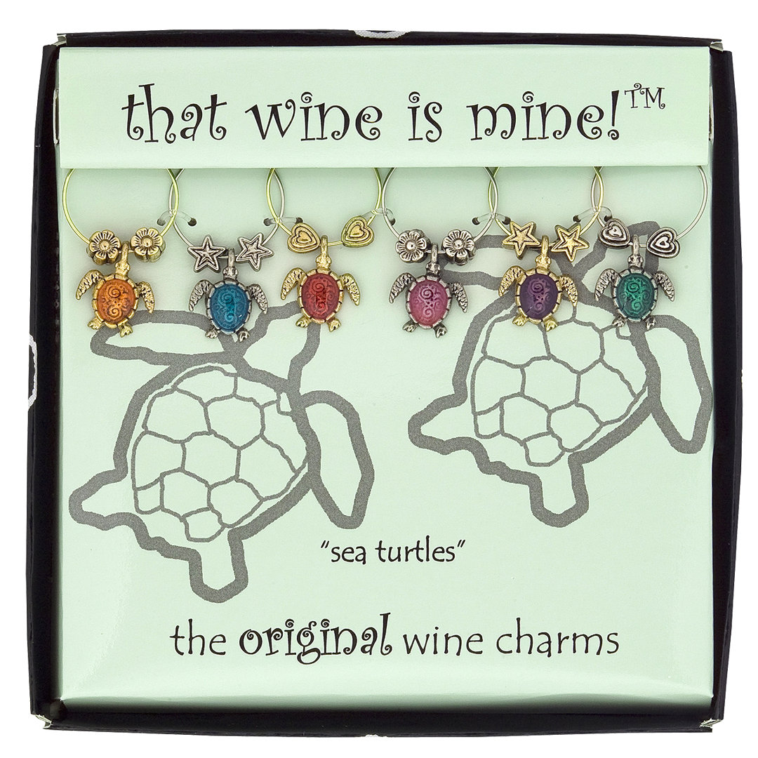 Deise Sea Turtles 6 Piece Wine Charm Set Ebern Designs