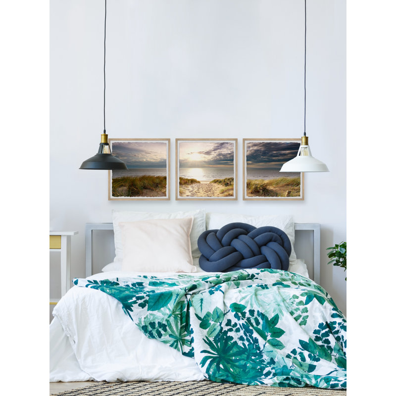 Entrada Relaxing Ocean by Marmont Hill - 3 Piece Single Picture Frame Print, 45cm H x 45cm W x 3.81cm D