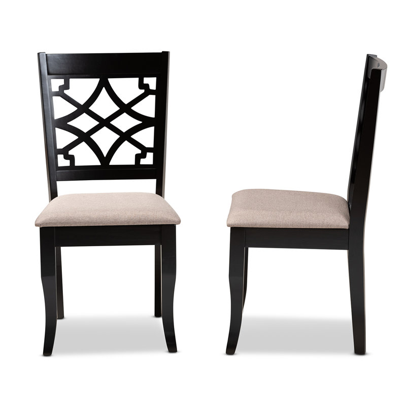 17.9'' H Upholstered Oak Side Chair, Sand