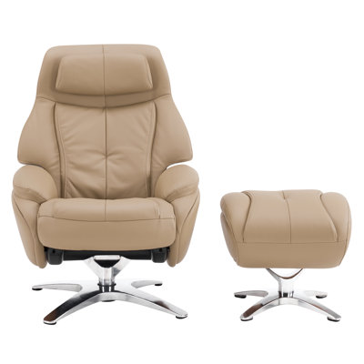 Glynes 168 Leather Recliner and Ottoman