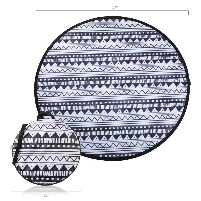 Couverture de pique-nique popup, Blanc / Noir