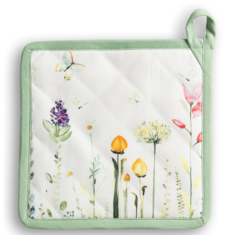 Maison D' Hermine Floral Cotton Potholder & Oven Mitt Set