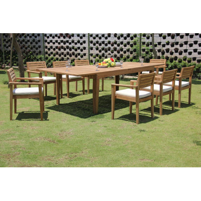 Marsily Outdoor 11 - Piece Teak Dining Set