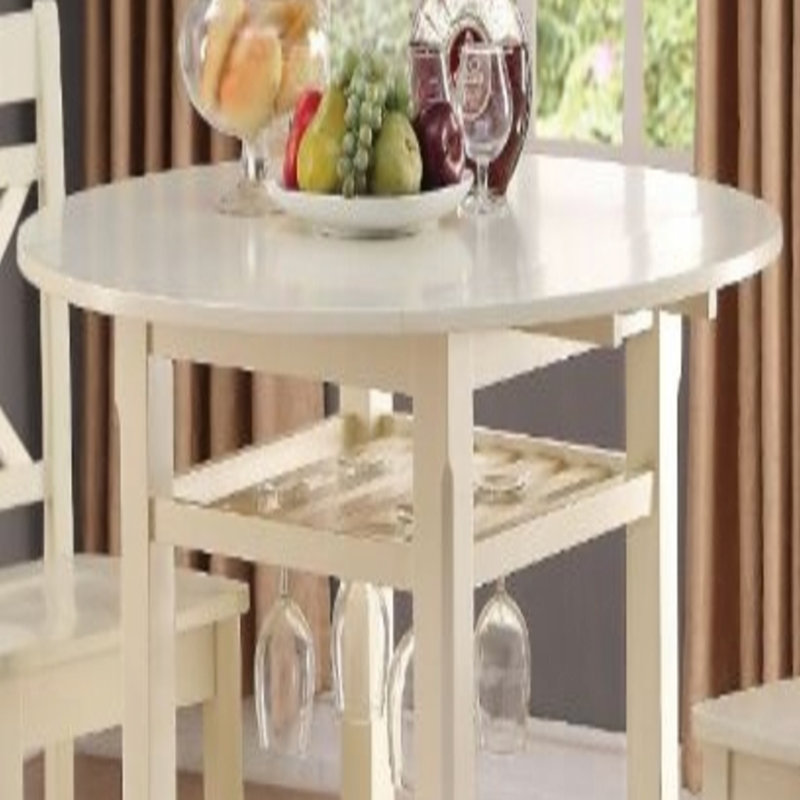 Cream Finish Counter Height Table