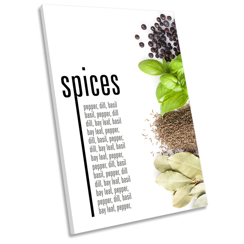 Z0793 Fresh Spices Kitchen - Wrapped Canvas Print, 121.9cm H x 81.3cm W x 4cm D