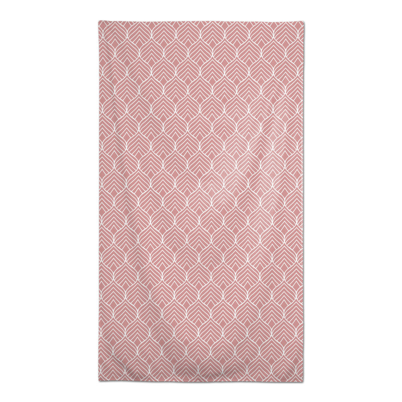 Rectangular Geometric Polyester Tablecloth, Pink