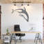 Décoration murale en forme de dauphin - ACM blanc (21 po x 24 po)-520447032-520446983
