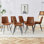 Ensemble de 6 chaises rembourrées de style moderne avec pieds en métal, chaise de cuisine