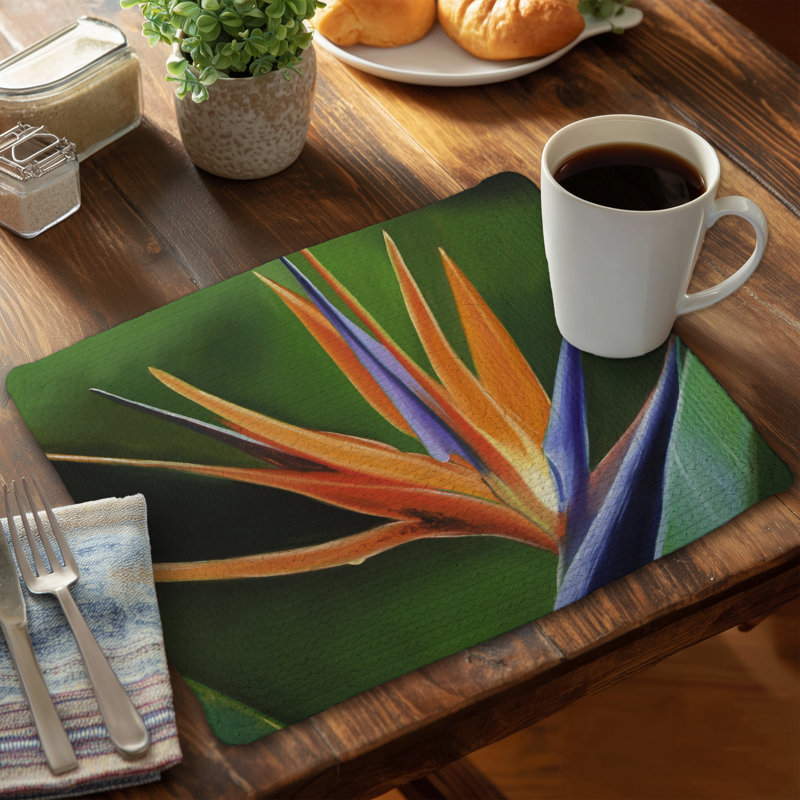 Napperon Bird of Paradise | Décoration exotique verte