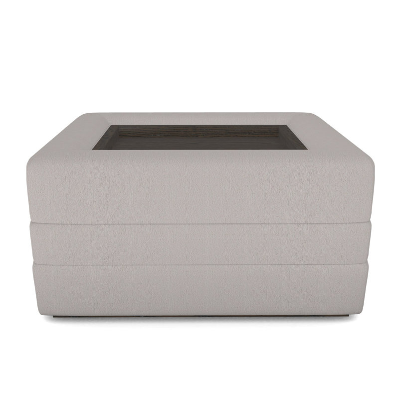 Boyden Ottoman with Wood Tray, Navada Granite, Havana