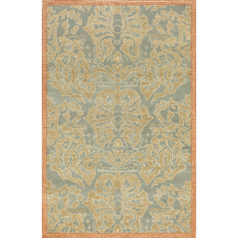Prado Floral Area Rug in Sky Blue/Khaki/Terracotta, Rectangle 13' x 18'