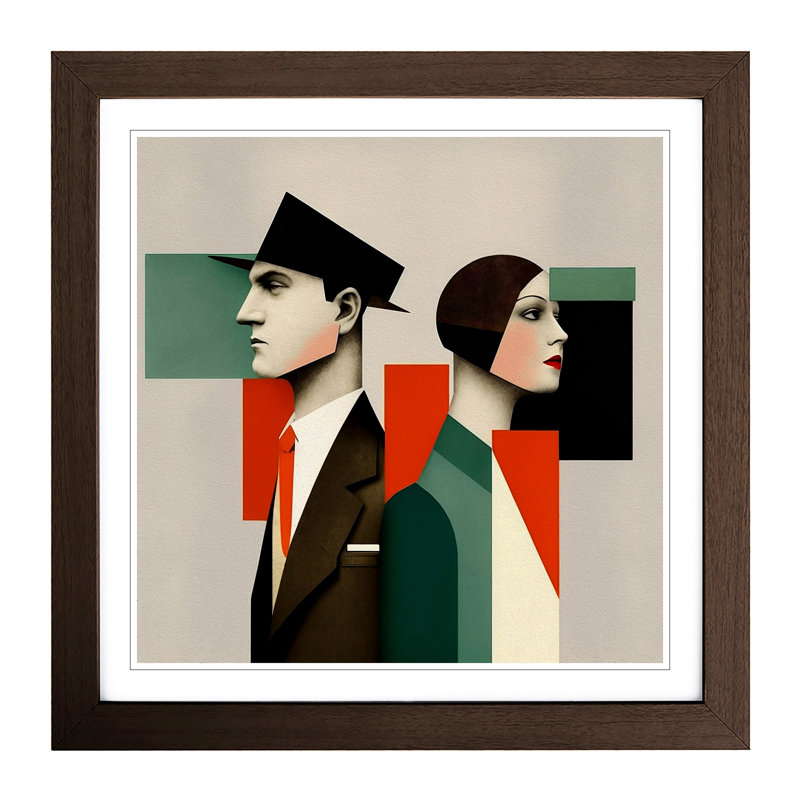 Lovers Suprematism - Framed Print, Walnut