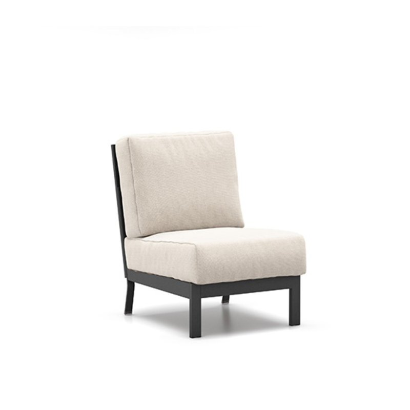 Blair Armless Center Chat Chair With Cushion, Solve Linen, Carbon