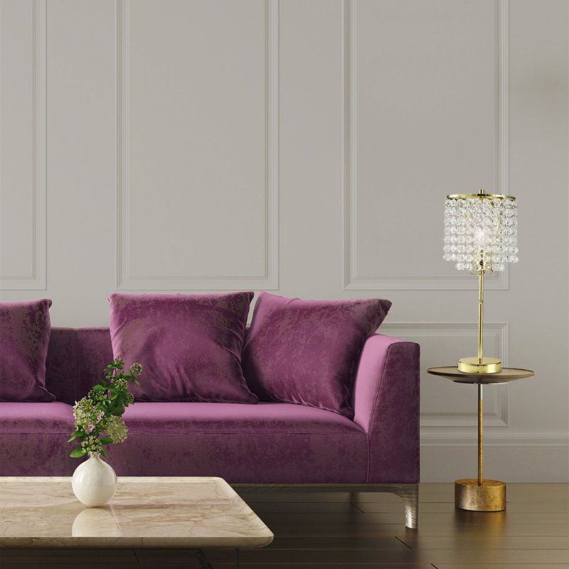LAMPE DE TABLE EXTRAORDINAIRE EN CRISTAL D'OR DE 19 po (1 PC / RTC), idéale pour les pièces de style transitionnel ou glamour