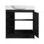 Meuble-lavabo autoportant de 30 po avec lavabo en céramique blanche et porte à fermeture en douceur, chêne foncé, contreplaqué, emballage KD-645861100