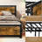 Bed with Headboard and Footboard, Strong Black Metal Platform Bed, No Noise-189385008-191083873