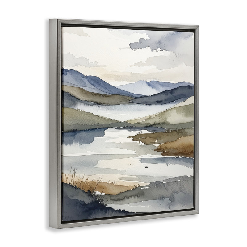 Cadre flottant Flow Of Water, design par Alonza Saunders, Cadre flottant gris lustré, H 31 po x l 25 po