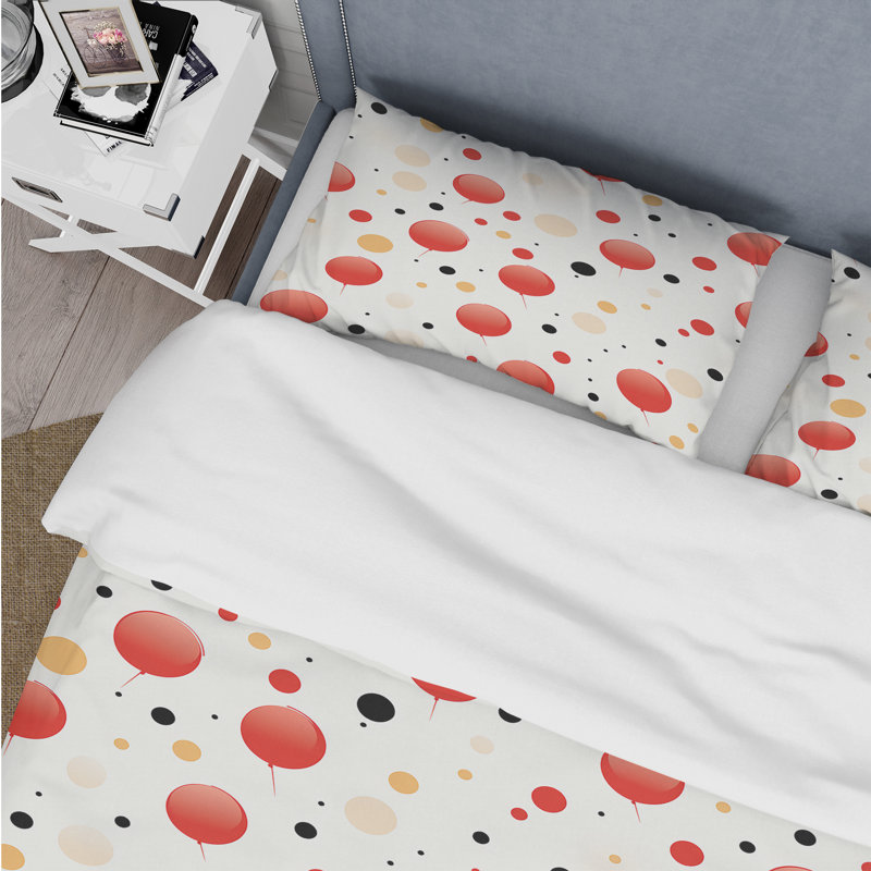 Playful Polka Dots IV Dots Duvet Cover, King Duvet Cover + 2 King Shams