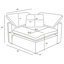 Canapé modulaire capitonné gris 6 pièces Keyes-593642496