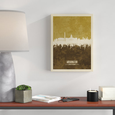 « washington dc horizon brown », impression sur toile tendue