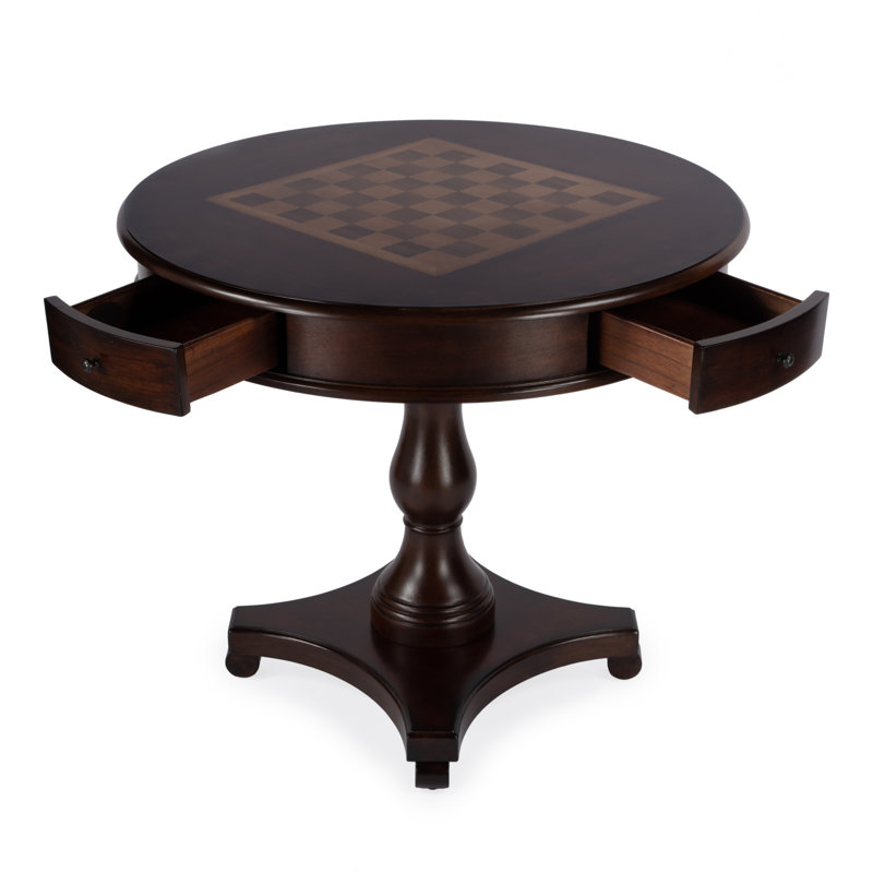 34" Chess Table, Dark Brown