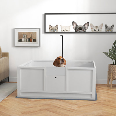 Boîte de mise bas pour chien avec support d'éclairage rétractable