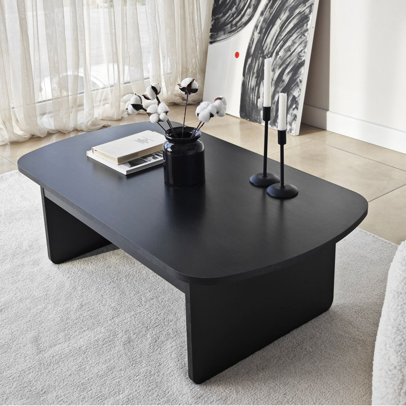 Modern Black Coffee Table, 41.3 x 13.8 x 23.6 inches | 100% Melamine Coated Particle Board with PVC Edgebanding, Thickness: 0.7 inches | Stylish and Durable Design for Living Room & Lounge Spaces