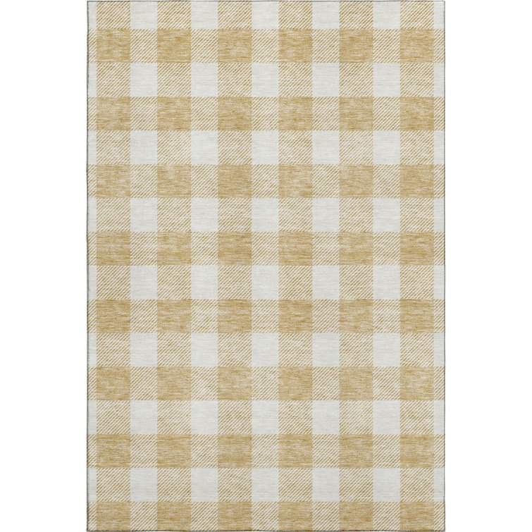 Premium Machine Washable Prisco Gold Rug