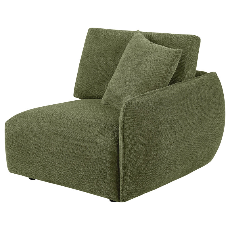 Chaise modulaire rembourrée Elysia, Vert, Orienté à droite