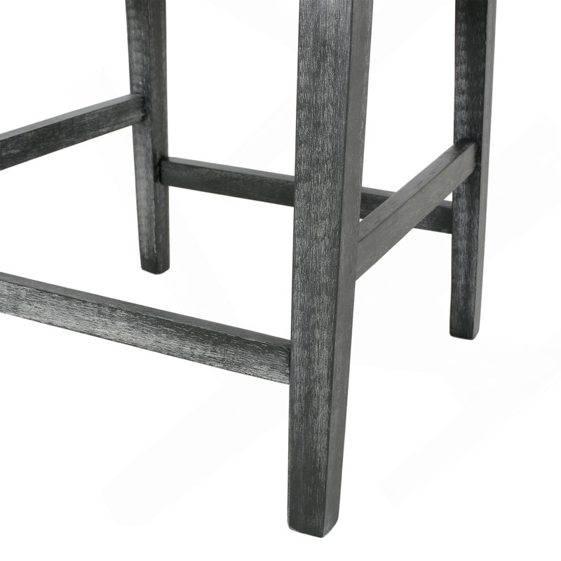 Tabouret de comptoir rembourré de 26 pouces, Gris, Noir