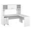 Bureau en L 72 W, pédale mobile à 3 tiroirs et huche de la collection Office 500-70412457