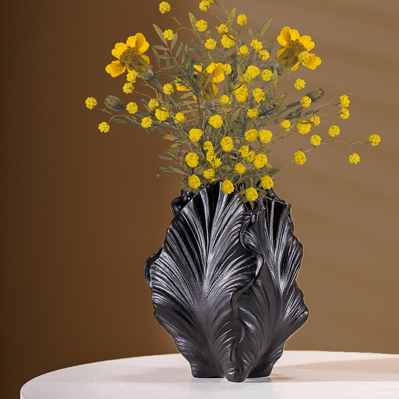 Ceramic Flower Vases For Decor, Black