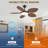 48" Tropical Brown Leaf 5 blades Ceiling Fan With Led Lights and Remote-1220273923
