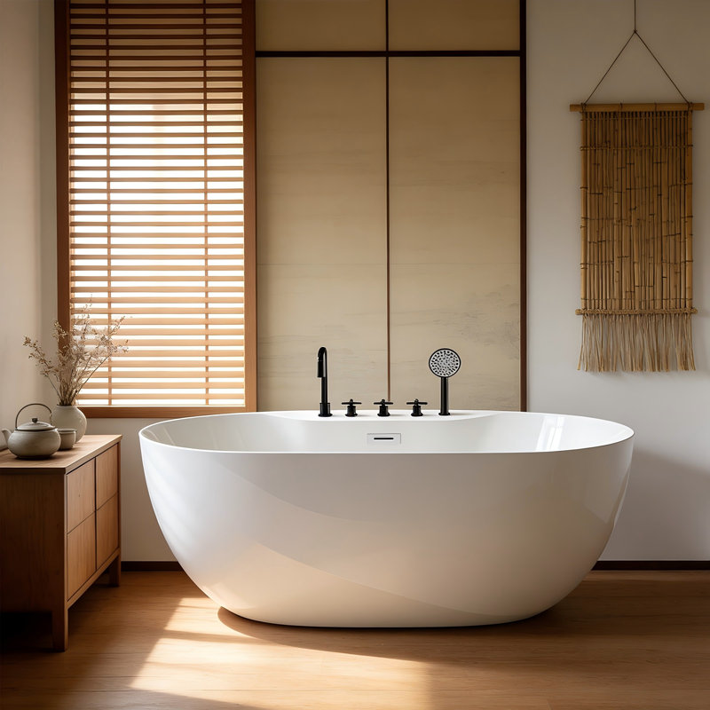 Baignoire intégrée autoportante 39,37 po, 23.62" H x 27.56" W x 39.37" L