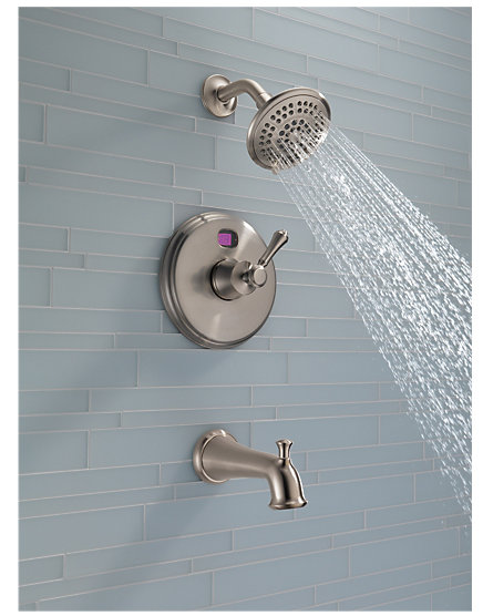Robinet de baignoire et douche avec moniteur, Acier inoxydable Brilliance