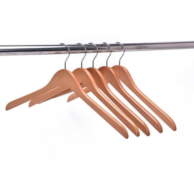 Cintre en bois Kimmel antidérapant pour costume / manteau, Naturel
