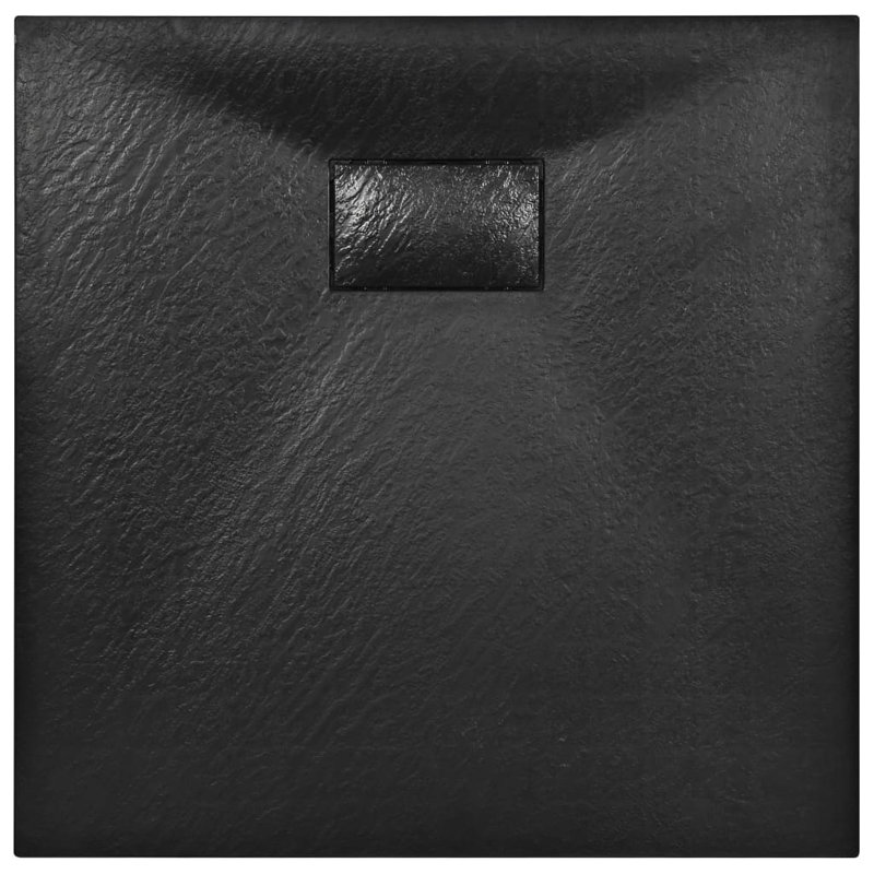 Bac de douche VidaXL avec plateau de douche central et plateau de douche SMC rectangulaire, Noir