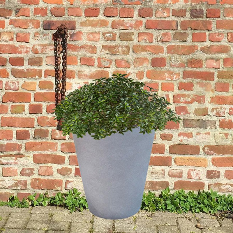 Contemporary Smooth Handmade Pot Planter, 61 cm H x 60.5 cm W x 60.5 cm D, Grey