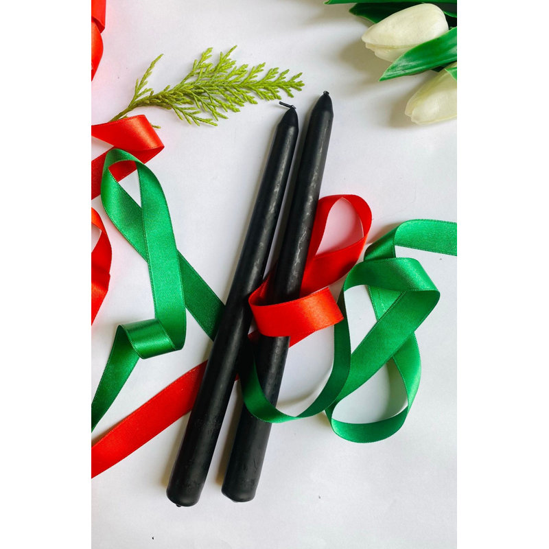 Élégant ensemble de bougies noires (2 pièces), 3,9 po x 9,8 po | 100% cire de paraffine, mèches de coton | Parfait pour la décoration intérieure, la détente et les occasions spéciales, le parfum durable et la lumière ambiante