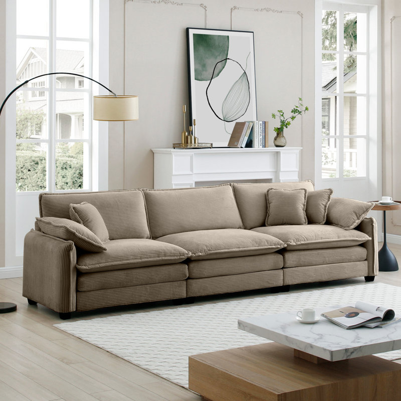Canapé 3 places Boneless Mira (3S), Tanné, H 33,9 po x l 115,05 po x P 34,3 po, 3