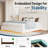 Floating Upholstered Bed Frame with Oversized Headboard and RGB LED Lighting-709867136-709867143