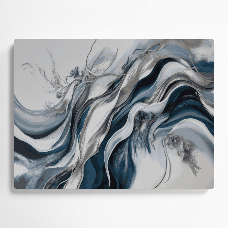 Lyrical Abstraction 96 Grey Metal Wall Art, 11" H x 14" W
