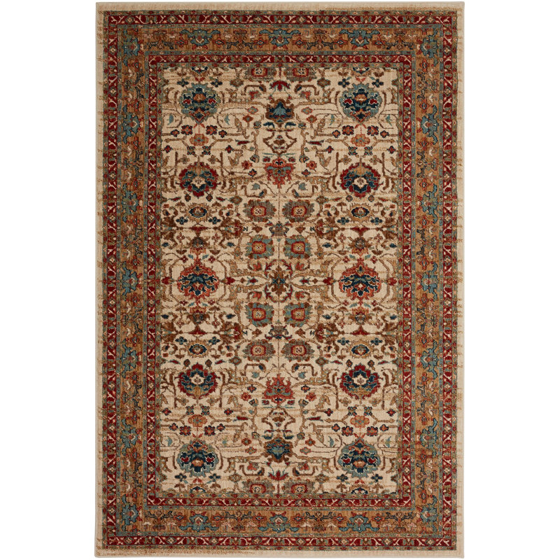 Tapis floral tissé en polyester Spice Market, Rectangle 5 pi 3 po x 7 pi 10 po