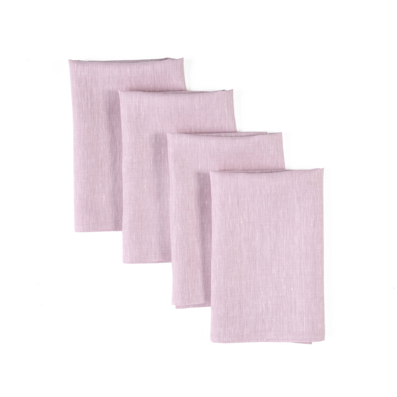 100% Pure Linen Dinner Napkins - Athena, Bubblegum Pink